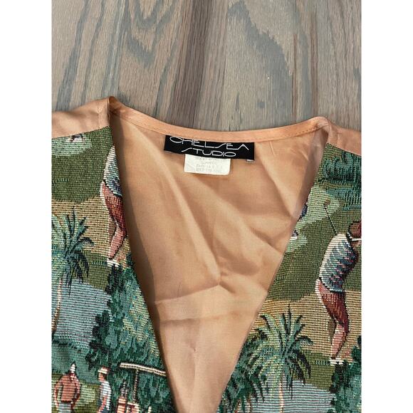 Vintage Golf Vest, Tapestry Design, Chelsea Studio, Large, Sports ~ 220713-MEL 8 - Picture 5 of 9